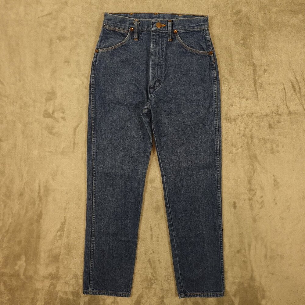 Vintage Wrangler High Waisted Mom Jeans - Size 5x30 Blue Denim USA made